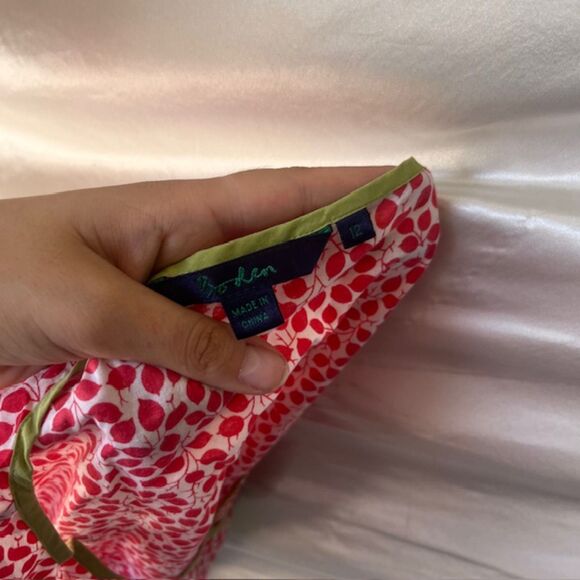 Boden - 100% Cotton Faux Wrap Side Zip Floral Sleeveless Top Sz 12 - Picture 7 of 7